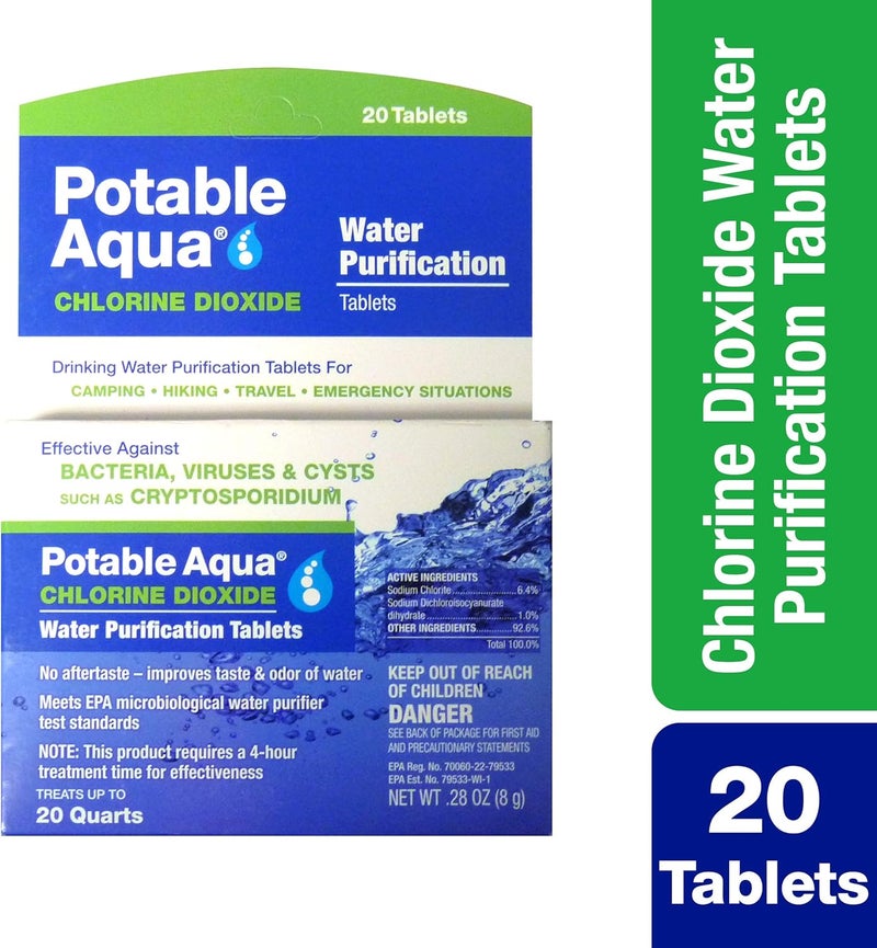 Potable Aqua Chlorine Dioxide Water Purification Tablets - 20 Count - Image 3